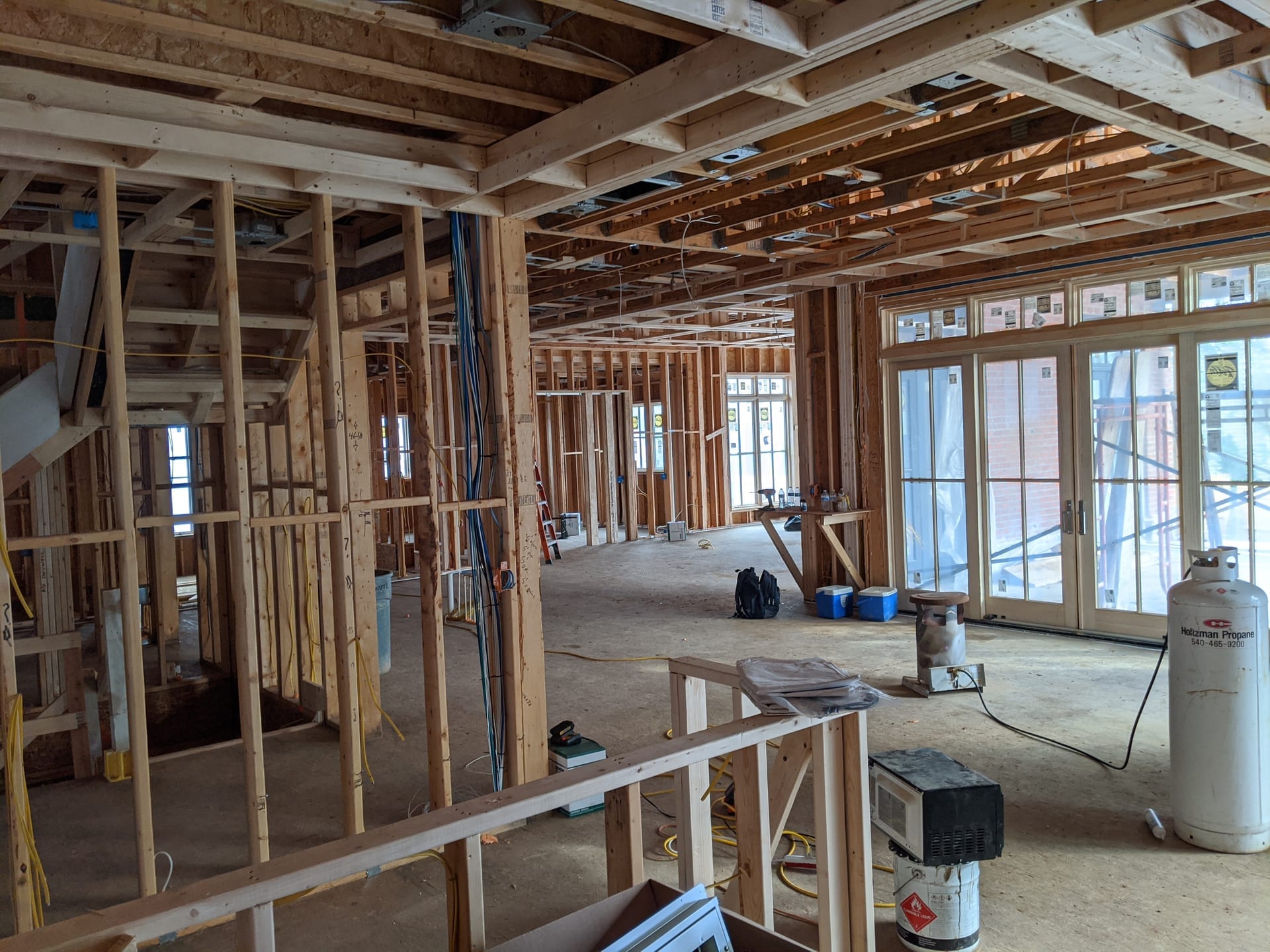 Mid-build structural wood framing inspection